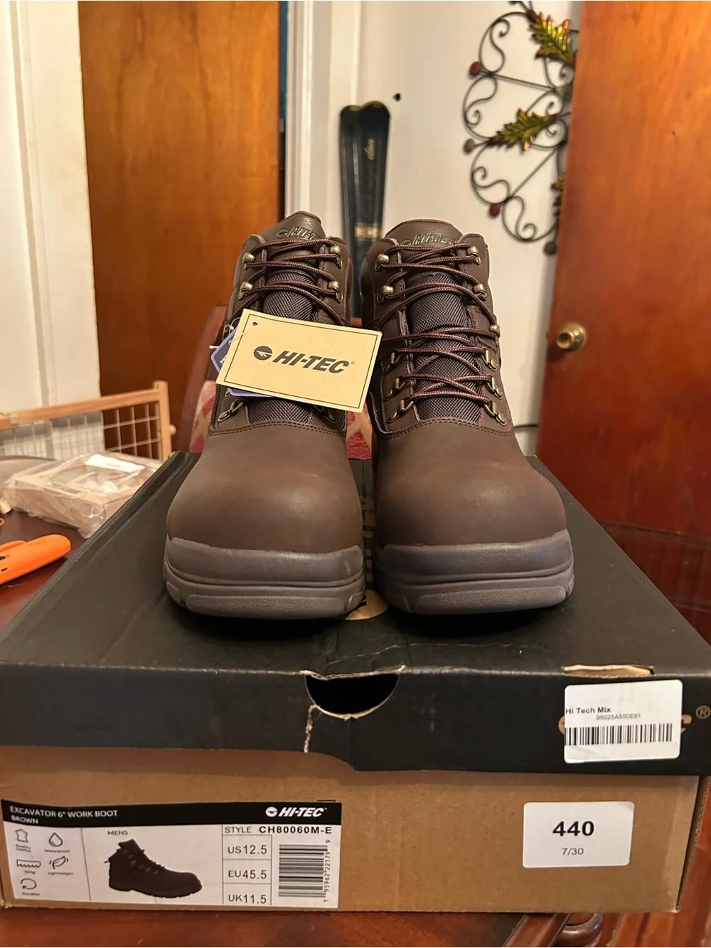 Hi-Tec Brown Men's Steel Toe Work Boots with Lace-Up Ankle Support